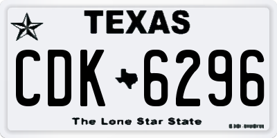 TX license plate CDK6296
