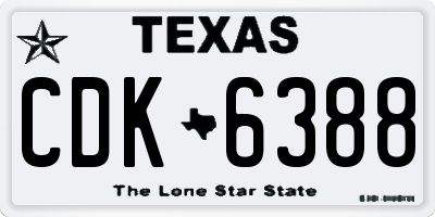 TX license plate CDK6388