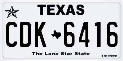 TX license plate CDK6416