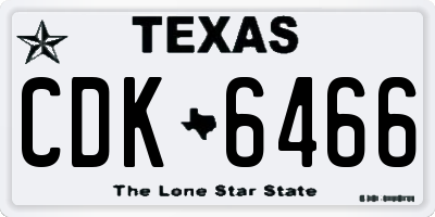 TX license plate CDK6466