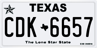 TX license plate CDK6657