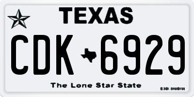 TX license plate CDK6929