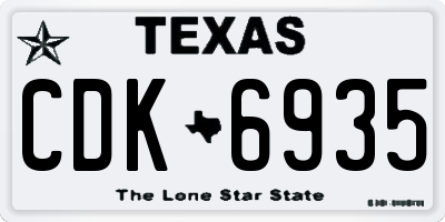 TX license plate CDK6935