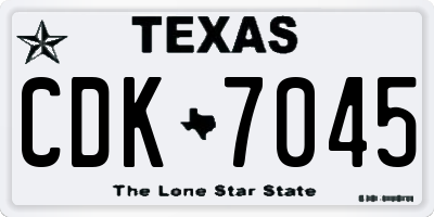 TX license plate CDK7045