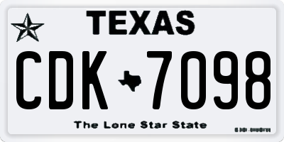 TX license plate CDK7098