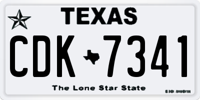TX license plate CDK7341