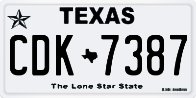 TX license plate CDK7387