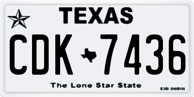 TX license plate CDK7436