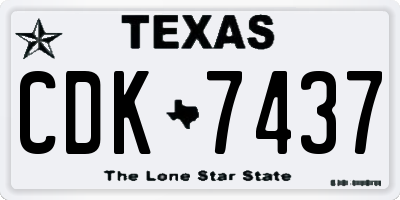 TX license plate CDK7437