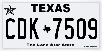 TX license plate CDK7509