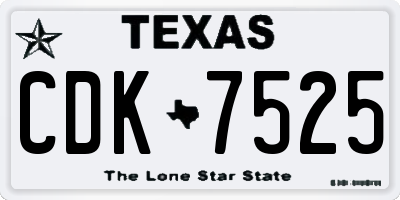 TX license plate CDK7525