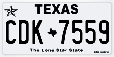 TX license plate CDK7559