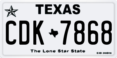 TX license plate CDK7868