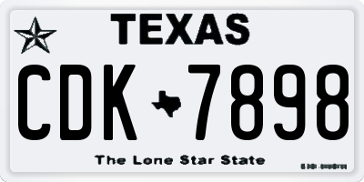 TX license plate CDK7898
