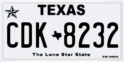 TX license plate CDK8232
