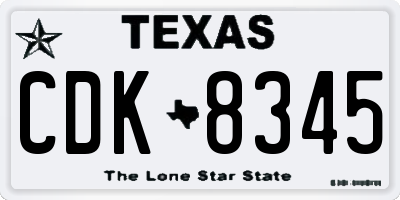 TX license plate CDK8345