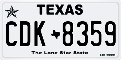 TX license plate CDK8359