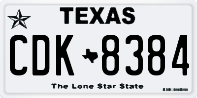 TX license plate CDK8384