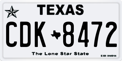 TX license plate CDK8472