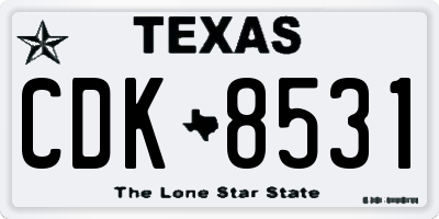 TX license plate CDK8531