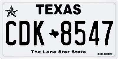TX license plate CDK8547