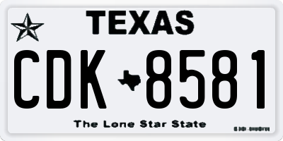TX license plate CDK8581