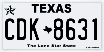 TX license plate CDK8631