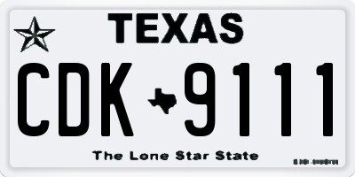 TX license plate CDK9111
