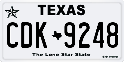TX license plate CDK9248