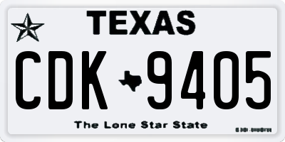 TX license plate CDK9405