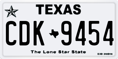 TX license plate CDK9454