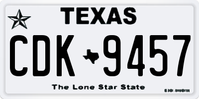 TX license plate CDK9457