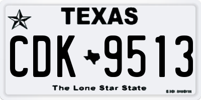 TX license plate CDK9513