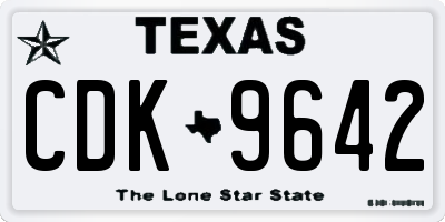 TX license plate CDK9642