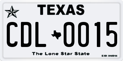 TX license plate CDL0015
