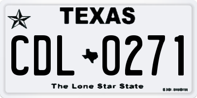 TX license plate CDL0271