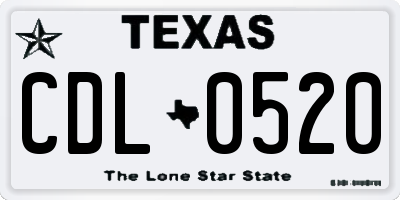 TX license plate CDL0520