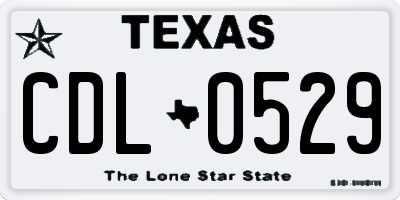 TX license plate CDL0529