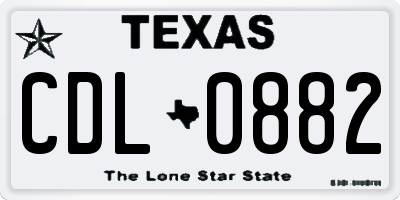 TX license plate CDL0882