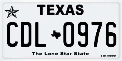 TX license plate CDL0976
