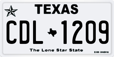 TX license plate CDL1209