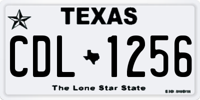 TX license plate CDL1256