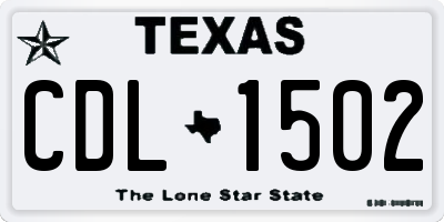 TX license plate CDL1502