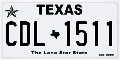 TX license plate CDL1511