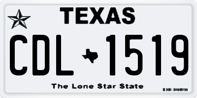 TX license plate CDL1519
