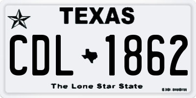 TX license plate CDL1862
