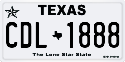 TX license plate CDL1888