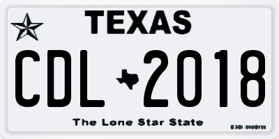 TX license plate CDL2018