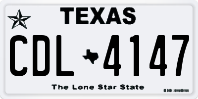 TX license plate CDL4147