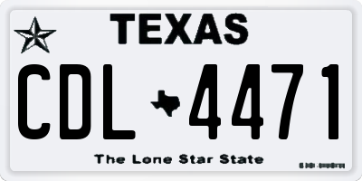TX license plate CDL4471